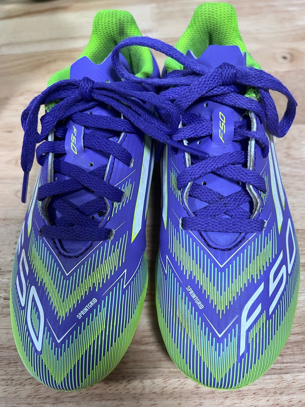 adidas Soccer Cleats FSO Purple & Neon Green Used One Short Season Clean
